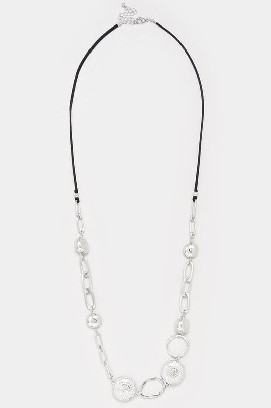 Evans Yours Silver Tone Mixed Link Chain Necklace