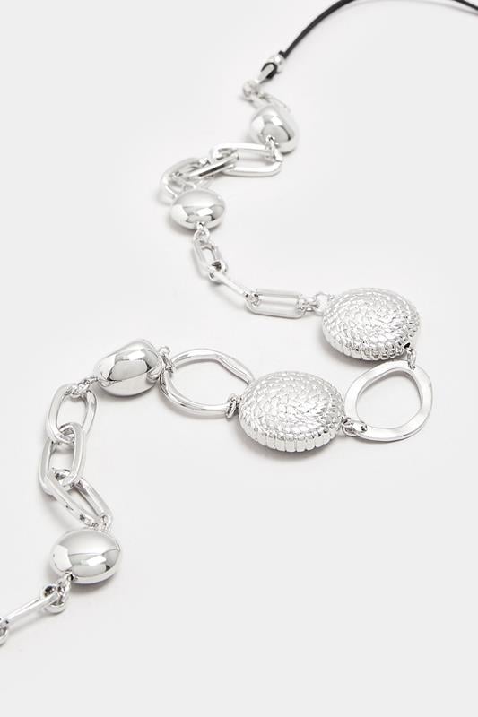 Evans Yours Silver Tone Mixed Link Chain Necklace