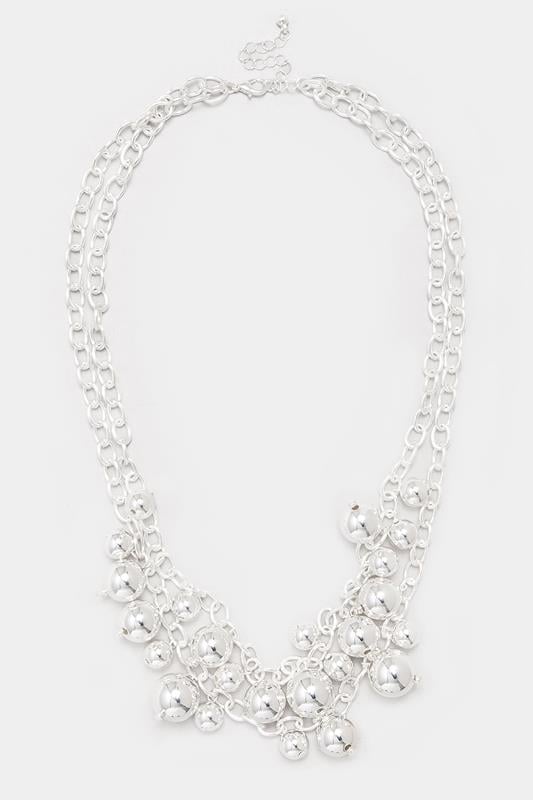 Evans Yours Silver Tone Multi Beaded Necklace