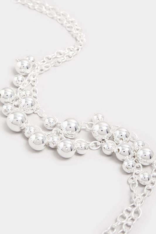 Evans Yours Silver Tone Multi Beaded Necklace
