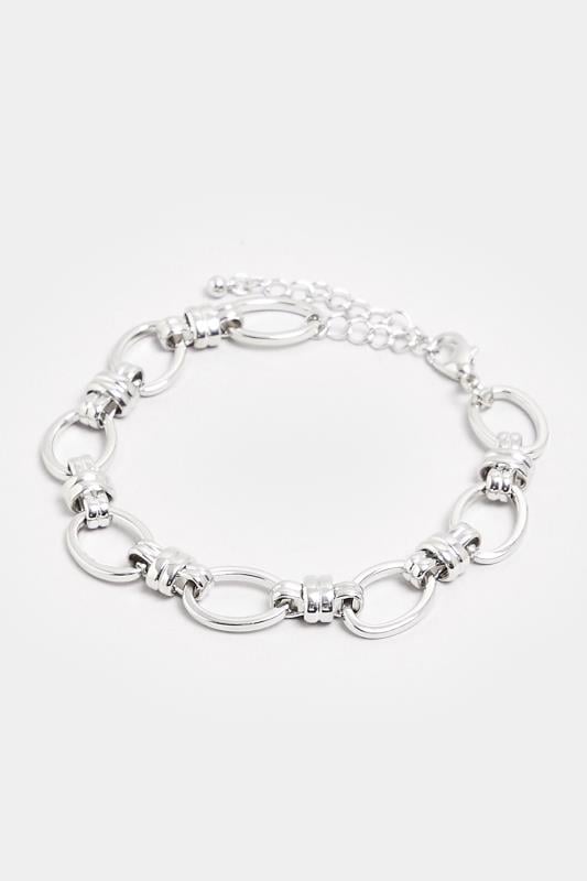 Evans Yours Silver Tone Oval Chain Bracelet