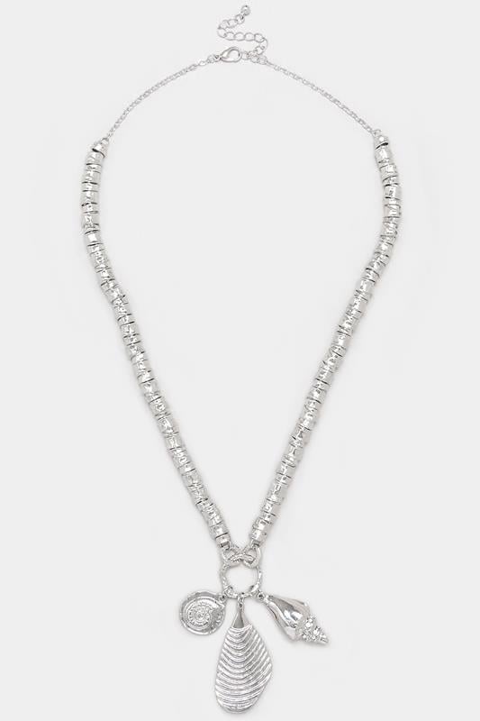 Evans Yours Silver Tone Shell Pendant Necklace