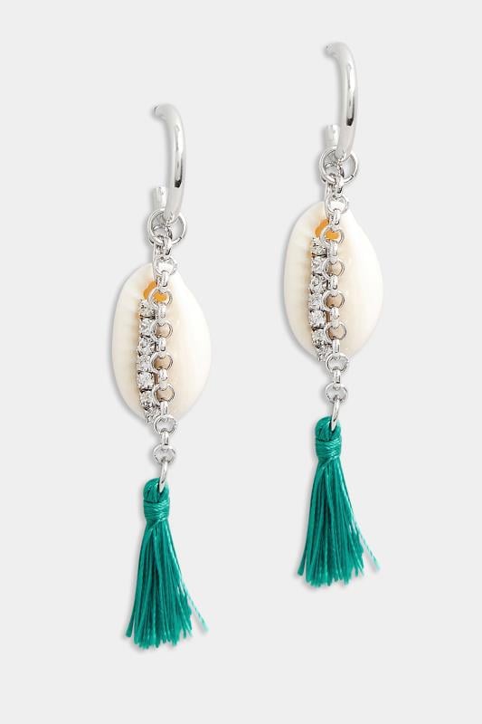 Evans Yours Silver Tone Shell Tassel Earrings