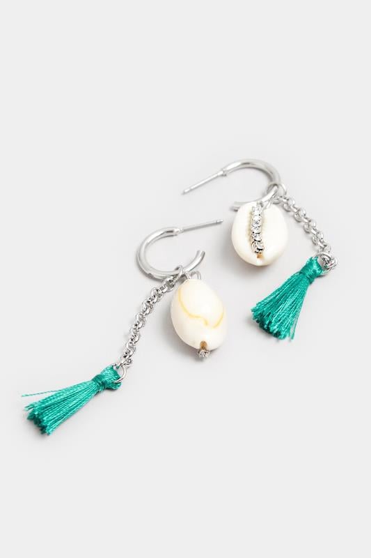 Evans Yours Silver Tone Shell Tassel Earrings
