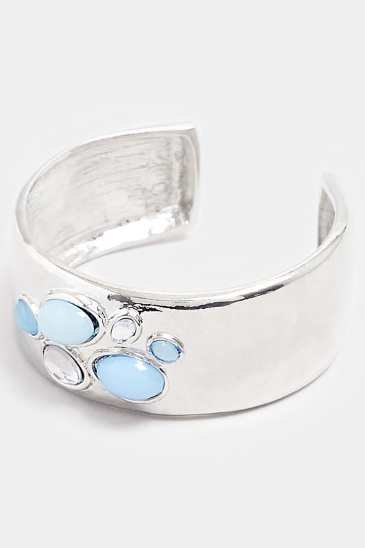 Evans Yours Silver Tone Stone Cuff Bracelet