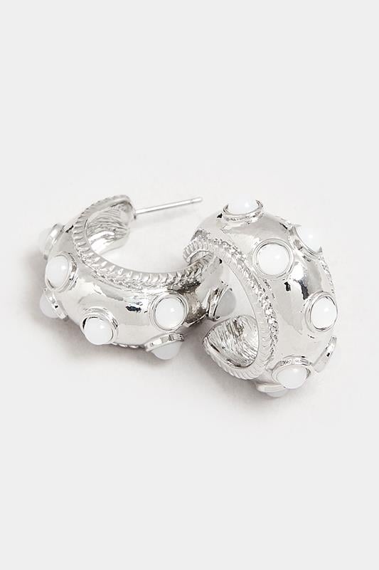Evans Yours Silver Tone Stone Stud Earrings