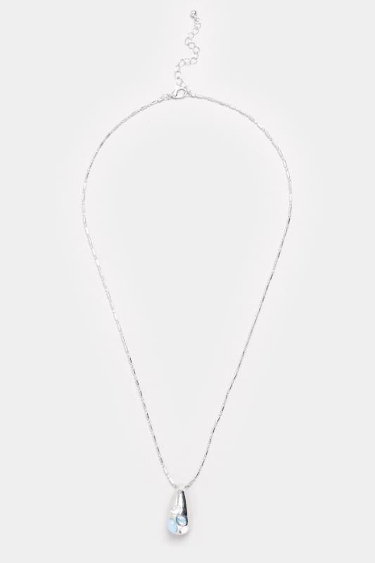 Evans Yours Silver Tone Tear Drop Pendant Necklace