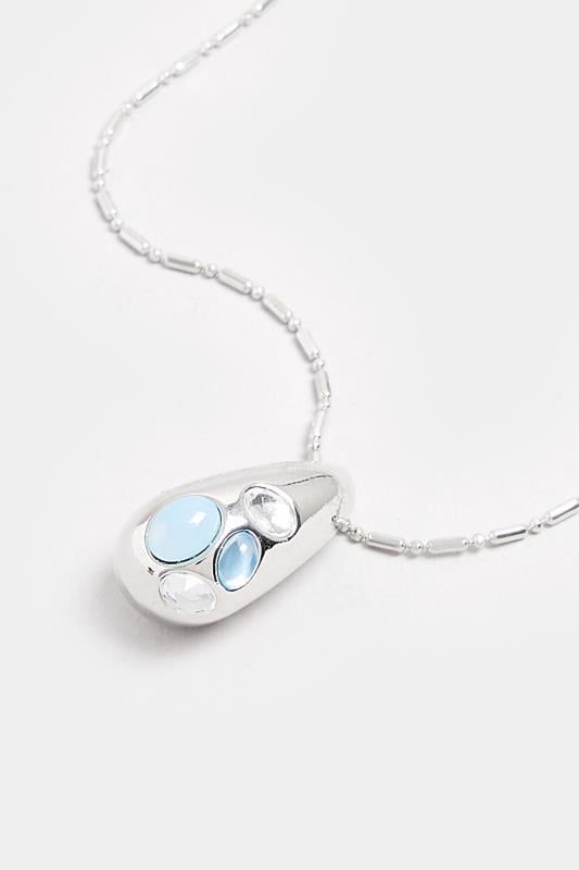 Evans Yours Silver Tone Tear Drop Pendant Necklace
