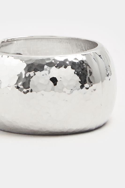 Evans Yours Silver Tone Textured Hinged Bracelet