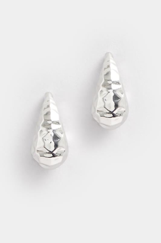 Evans Yours Silver Tone Textured Hoop Earrings