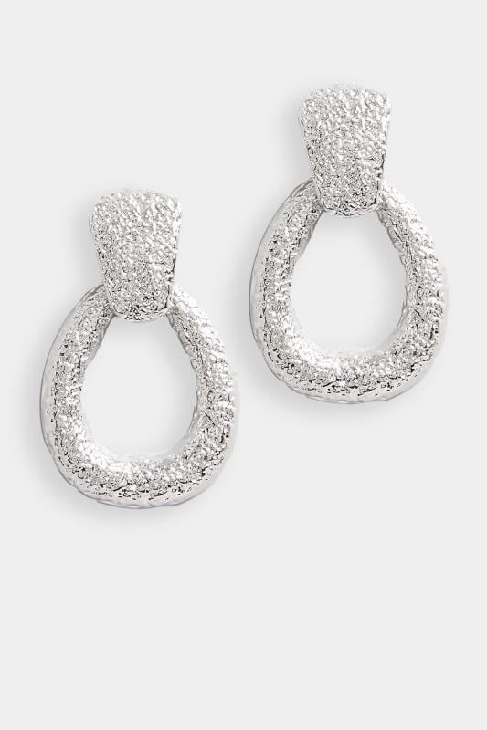 Evans Yours Silver Tone Textured Loop Earrings