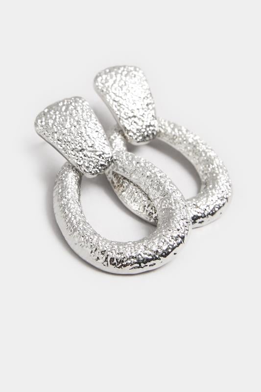 Evans Yours Silver Tone Textured Loop Earrings