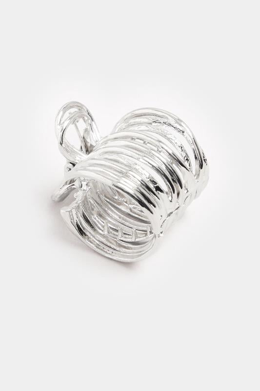 Evans Yours Silver Tone Textured Metal Claw Clip