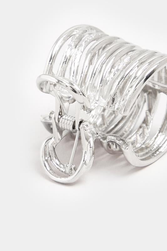 Evans Yours Silver Tone Textured Metal Claw Clip