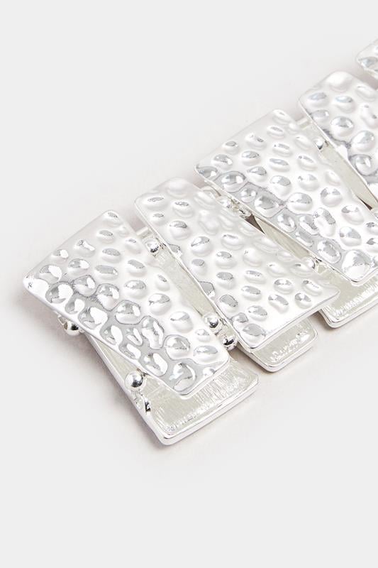 Evans Yours Silver Tone Textured Stretch Bracelet