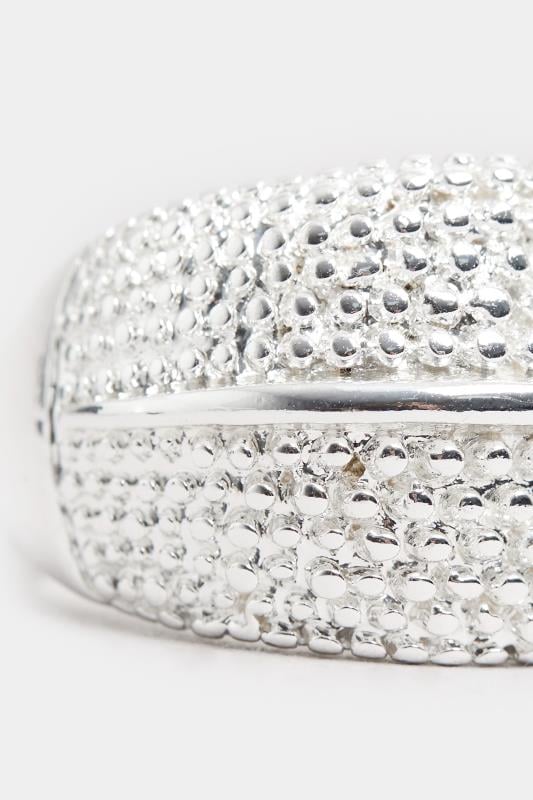 Evans Yours Silver Tone Textured Stretch Ring