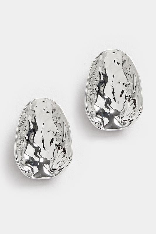 Evans Yours Silver Tone Textured Stud Earrings