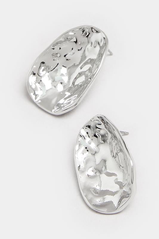 Evans Yours Silver Tone Textured Stud Earrings