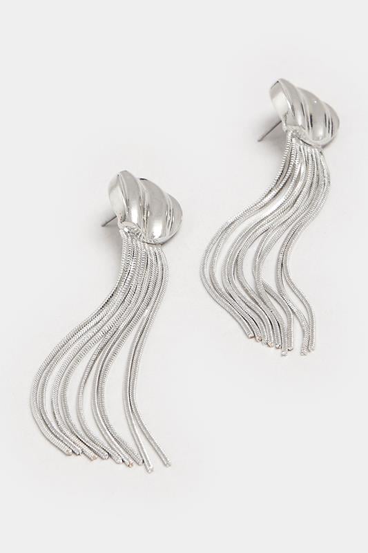 Evans Yours Silver Tone Textured Tassel Earrings