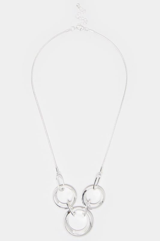Evans Yours Silver Tone Triple Circle Necklace
