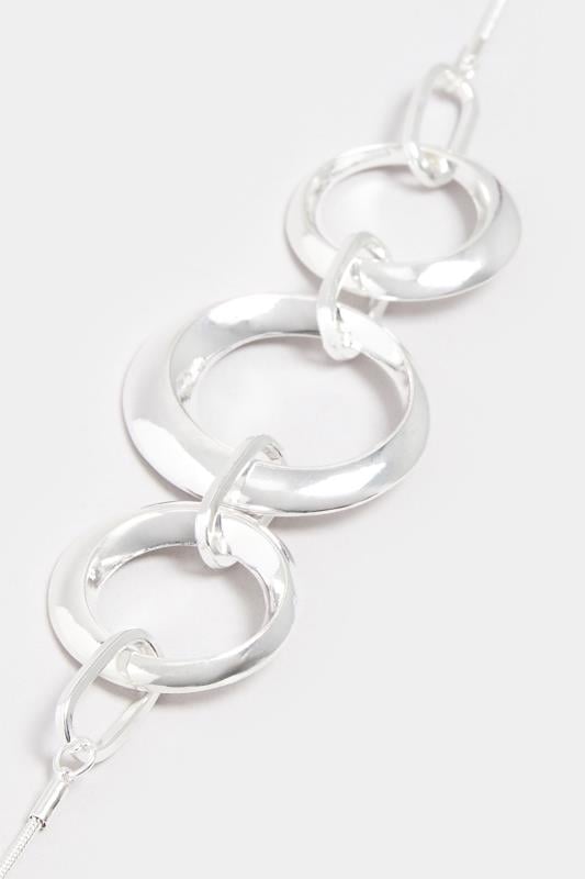Evans Yours Silver Tone Triple Circle Necklace
