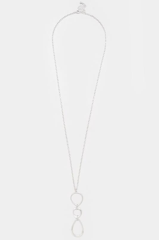 Evans Yours Silver Tone Triple Drop Long Necklace