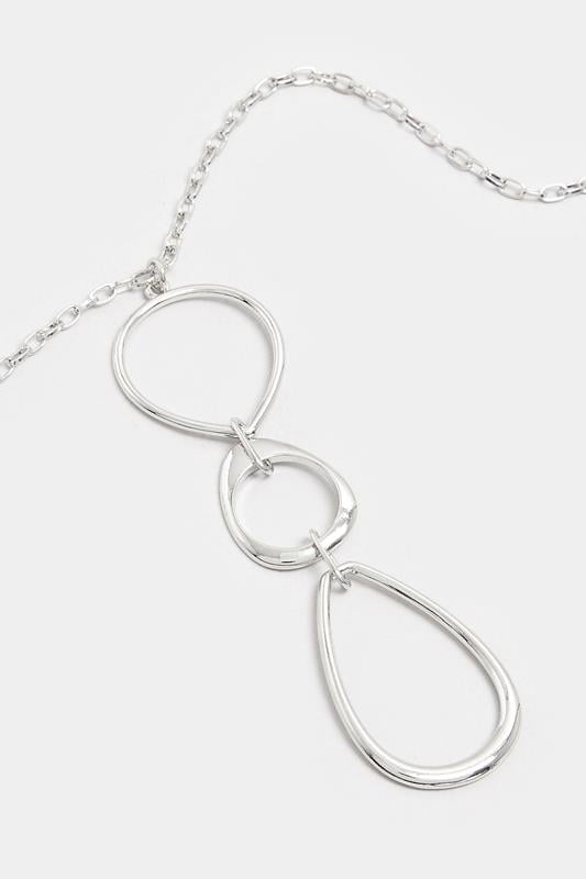 Evans Yours Silver Tone Triple Drop Long Necklace