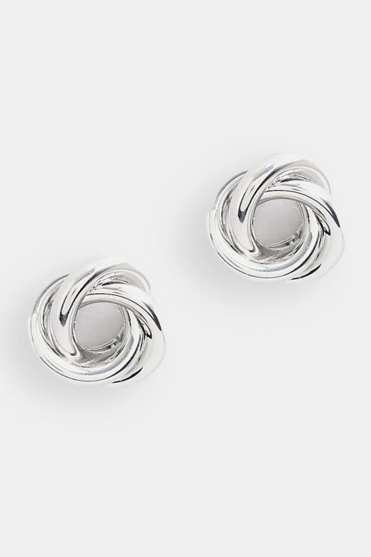 Evans Yours Silver Tone Twist Stud Earrings