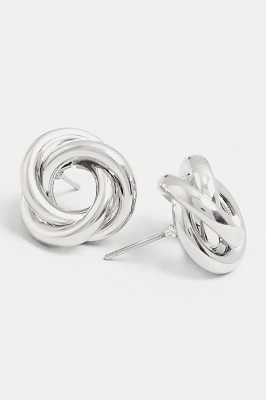 Evans Yours Silver Tone Twist Stud Earrings