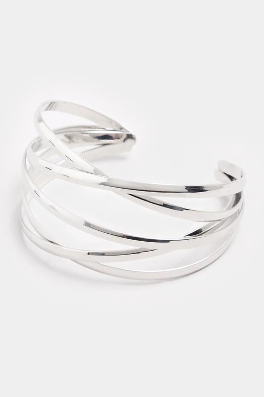 Evans Yours Silver Tone Twisted Cuff Bracelet