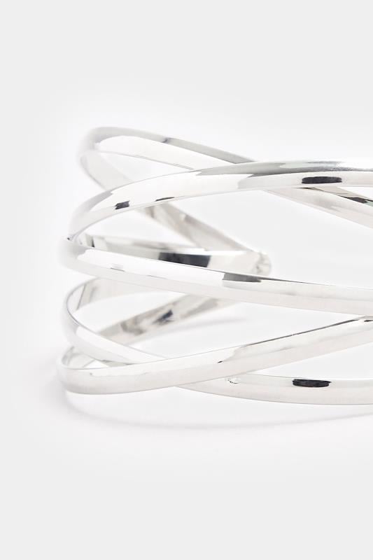 Evans Yours Silver Tone Twisted Cuff Bracelet