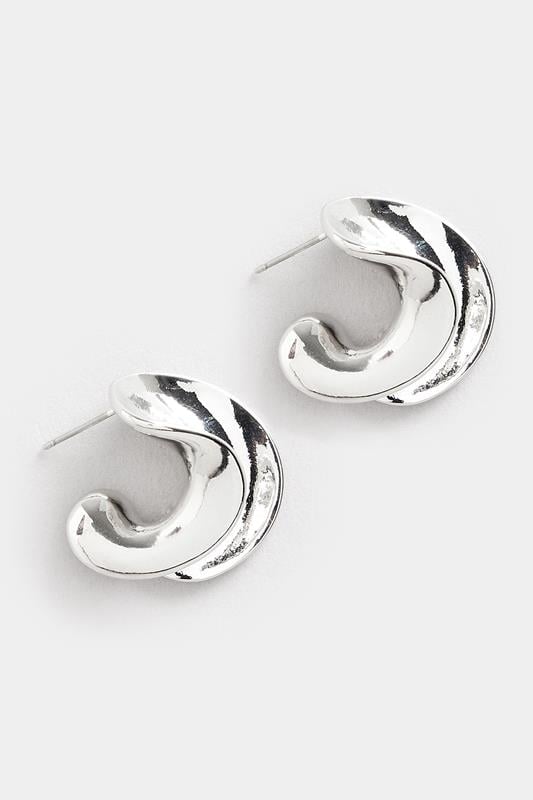 Evans Yours Silver Tone Twisted Stud Earrings