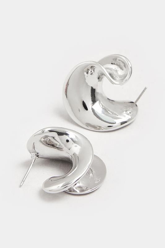 Evans Yours Silver Tone Twisted Stud Earrings