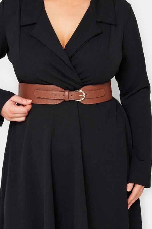 evans Yours Tan Brown Wide Belt