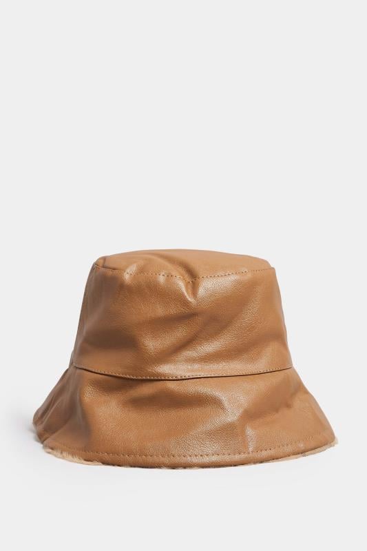 Evans Yours Tan Faux Leather Bucket Hat