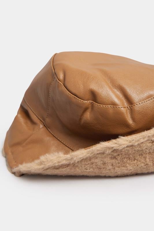 Evans Yours Tan Faux Leather Bucket Hat