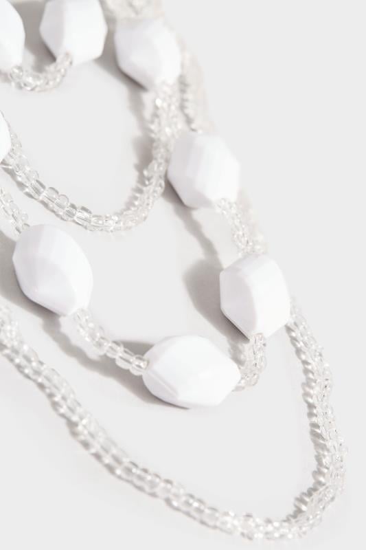 Evans Yours White Beaded Layered Necklace