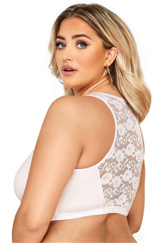 Evans YOURS White Non-Wired Front Fastening Bra