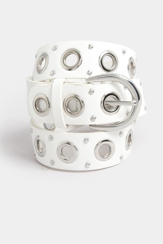 Evans Yours White Studded Belt