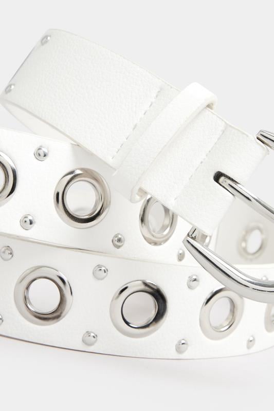Evans Yours White Studded Belt