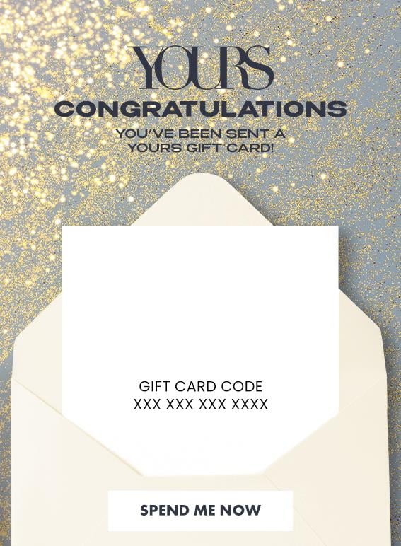 evans £10 - £150 Yours Congratulations Online Gift Card