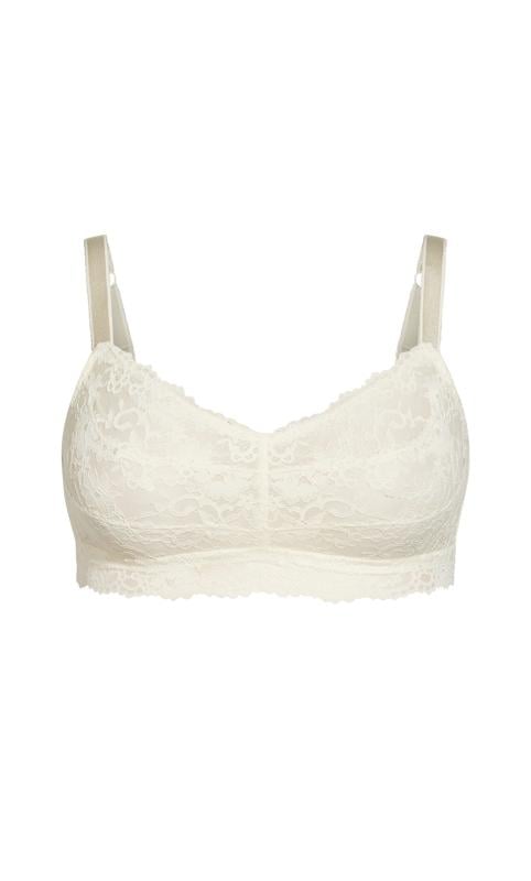 Evans Hips & Curves Ivory Lace Full Coverage Bralette
