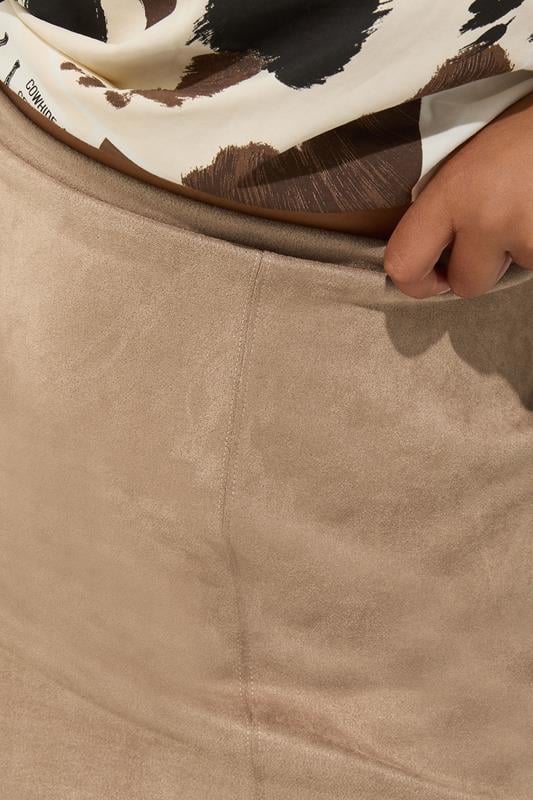 Evans LIMITED COLLECTION Curve Beige Brown Faux Suede Mini Skirt