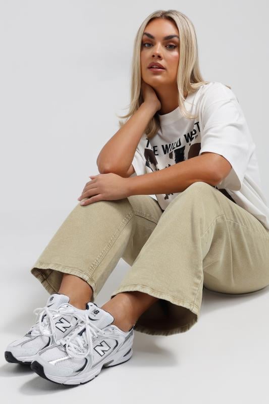 Evans LIMITED COLLECTION Curve Beige Brown Straight Leg Jeans