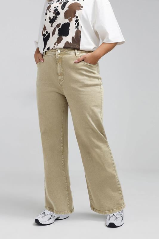 Evans LIMITED COLLECTION Curve Beige Brown Straight Leg Jeans