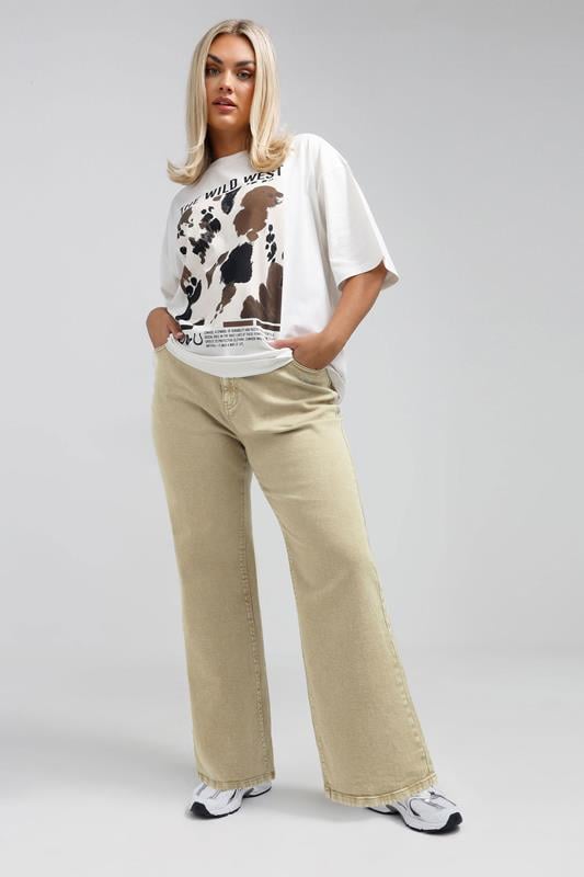 evans LIMITED COLLECTION Curve Beige Brown Straight Leg Jeans