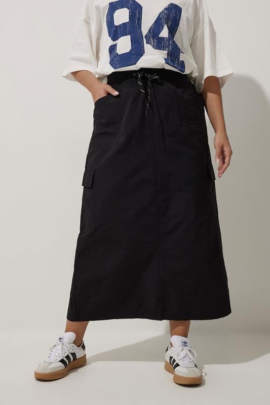 Evans LIMITED COLLECTION Curve Black Cargo Maxi Skirt