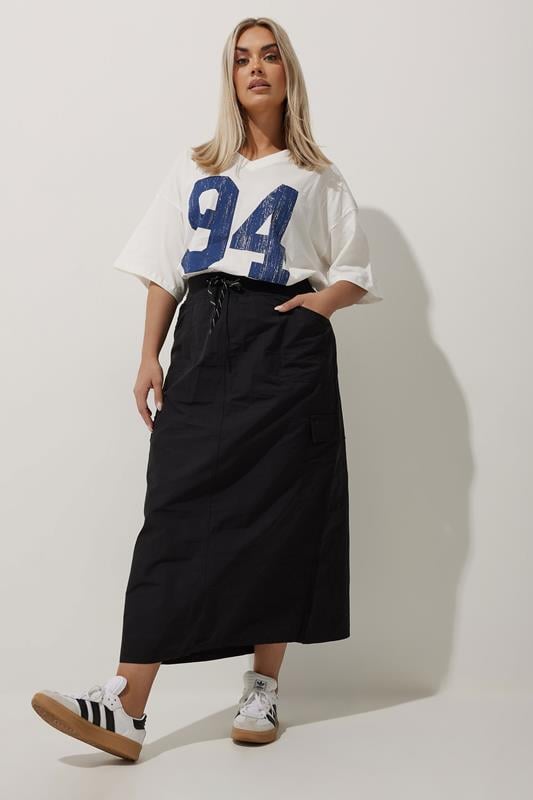 evans LIMITED COLLECTION Curve Black Cargo Maxi Skirt