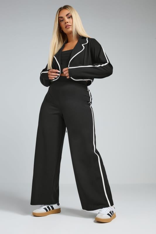 Evans LIMITED COLLECTION Curve Black Contrast Trim Blazer