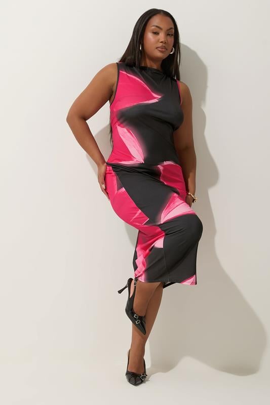 Evans LIMITED COLLECTION Curve Black Floral Print Cowl Back Maxi Dress